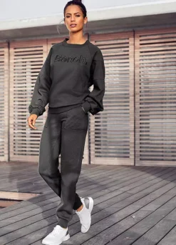 Bench Logo Embroidered Crew Neck Sweatshirt -Lascana Outlet Shop Bench Logo Embroidered Crew Neck Sweatshirt14081446FRSP W01