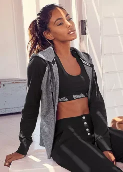 Bench Logo Print Hooded Sweat Jacket