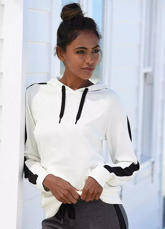 Bench Raglan Sleeve Stripe Hoodie 3 Bench Raglan Sleeve Stripe Hoodie - Image 3