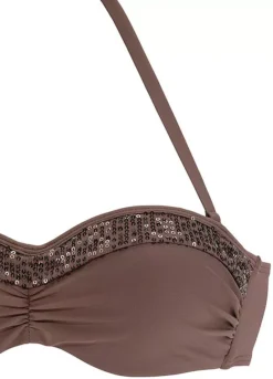 Bruno Banani Underwired Bandeau Sequin Trim Bikini Set -Lascana Outlet Shop Bruno Banani Underwired Bandeau Sequin Trim Bikini Set38062803FRSC W01