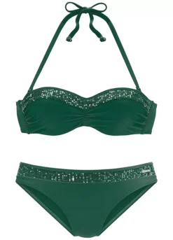Bruno Banani Underwired Bandeau Sequin Trim Bikini Set -Lascana Outlet Shop Bruno Banani Underwired Bandeau Sequin Trim Bikini Set42556551FRSC