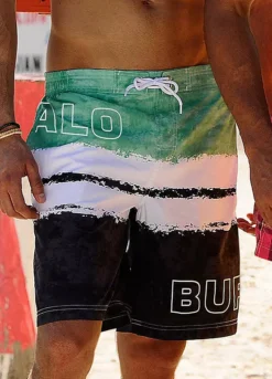 Buffalo Block Stripe Swim Shorts