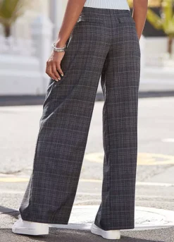 Buffalo Check Wide Leg Trousers 7 Buffalo Check Wide Leg Trousers -Lascana Outlet Shop Buffalo Check Wide Leg Trousers24526257FRSP W01