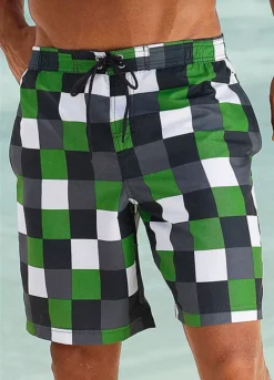 Buffalo Checked Swim Shorts -Lascana Outlet Shop Buffalo Checked Swim Shorts813786FRSP