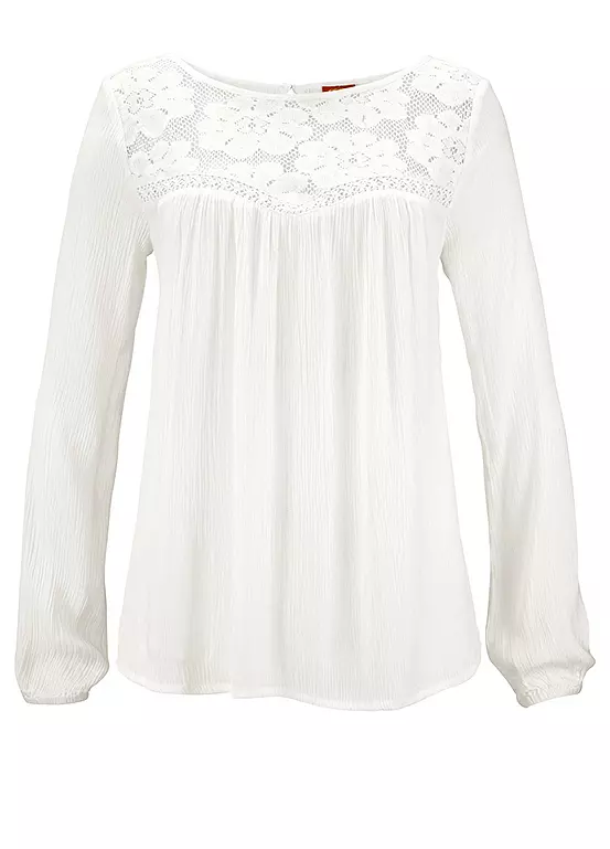 Buffalo London Lace Neck Long Sleeve Top 2 Buffalo London Lace Neck Long Sleeve Top - Image 2