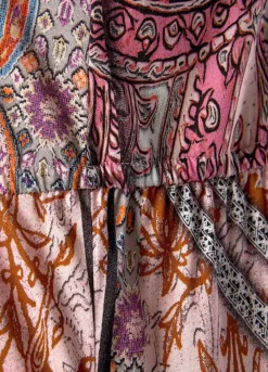 Buffalo Mix Print V-Neck Maxi Dress -Lascana Outlet Shop Buffalo Mix Print V Neck Maxi Dress77827837FRSC W02