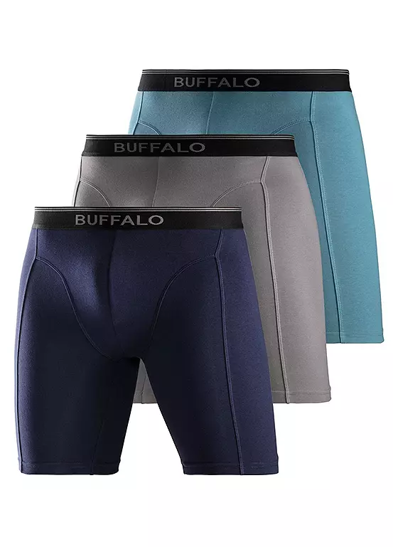 Buffalo Pack Of 3 Long Boxer Shorts 1 Buffalo Pack Of 3 Long Boxer Shorts