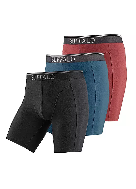 Buffalo Pack Of 3 Long Boxer Shorts 5 Buffalo Pack Of 3 Long Boxer Shorts - Image 5