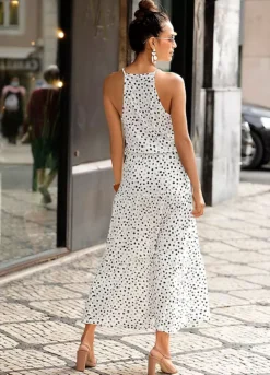 Buffalo Polka Dot Print Maxi Dress -Lascana Outlet Shop Buffalo Polka Dot Print Maxi Dress46283767FRSP W01