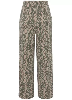 Buffalo Printed Wide Leg Jersey Trousers -Lascana Outlet Shop Buffalo Printed Wide Leg Jersey Trousers92463041FRSC W01