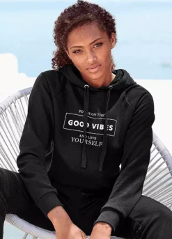 Buffalo Slogan Print Hoodie -Lascana Outlet Shop Buffalo Slogan Print Hoodie26654137FRSP