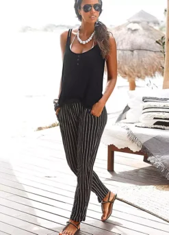 Buffalo Stripe Beach Trousers -Lascana Outlet Shop Buffalo Stripe Beach Trousers384950FRSP W02