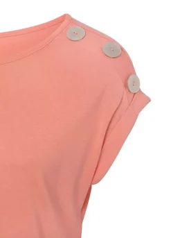 Buffalo T-Shirt With Decorative Buttons -Lascana Outlet Shop Buffalo T Shirt with Decorative Buttons56353124FRSC W02