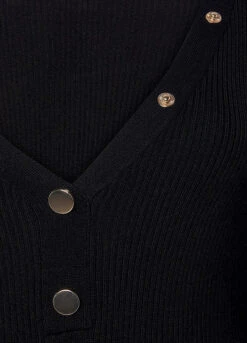 Buffalo V-Neck Knitted Party Dress -Lascana Outlet Shop Buffalo V Neck Knitted Party Dress21024405FRSC W02