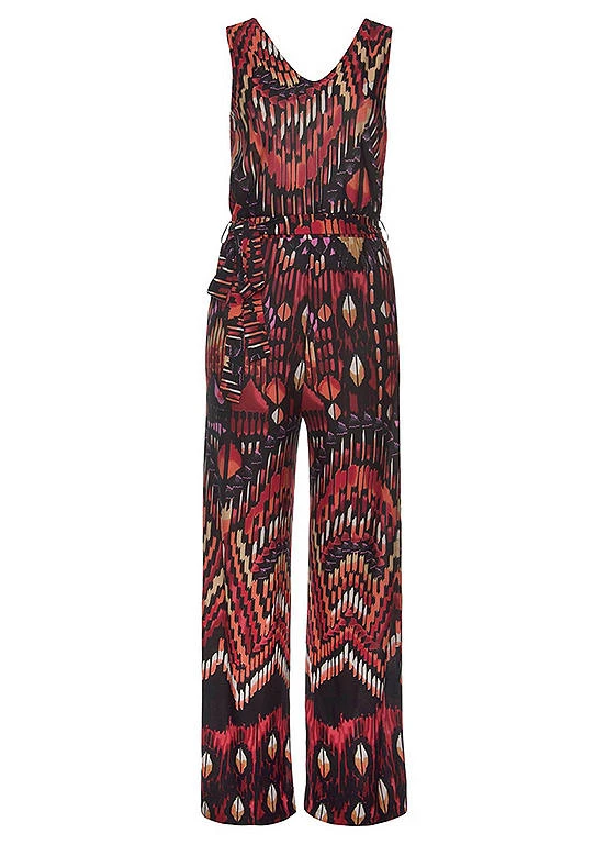 Buffalo V-Neck Patterned Jumpsuit 2 Buffalo V-Neck Patterned Jumpsuit - Image 2