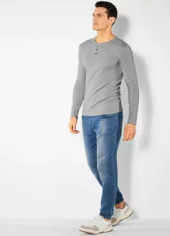 H.I.S Long Sleeve Henley Top -Lascana Outlet Shop H.I.S Long Sleeve Henley Top42412164FRSP W03