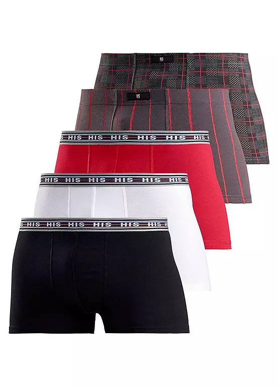 H.I.S Pack Of 5 Hipster Boxers 1 H.I.S Pack Of 5 Hipster Boxers