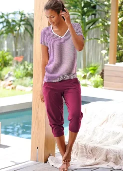 H.I.S Striped Capri Pyjamas -Lascana Outlet Shop H.I.S Striped Capri Pyjamas444920FRSP