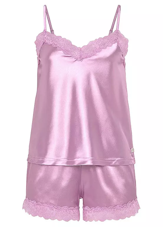 Lace Trim V-Neck Shorty Pyjama Set 2 Lace Trim V-Neck Shorty Pyjama Set - Image 2