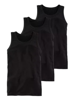 Pack Of 3 Round Neck Vests -Lascana Outlet Shop Pack of 3 Round Neck Vests810399FRSC
