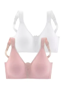 Petite Fleur 2 Pack Of Non-Underwired Bras -Lascana Outlet Shop Petite Fleur 2 Pack of Non Underwired Bras727208FRSC