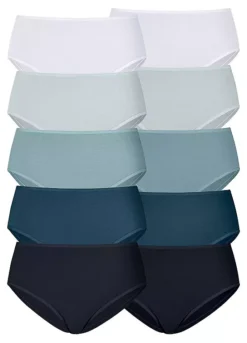 Petite Fleur Pack Of 10 High Waist Briefs