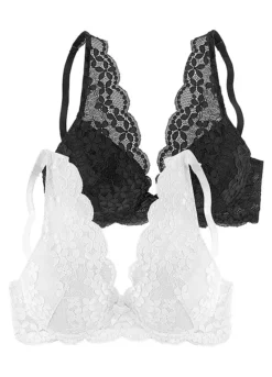 Petite Fleur Pack Of 2 Lace Push-Up Bras -Lascana Outlet Shop Petite Fleur Pack of 2 Lace Push Up Bras59954532FRSC