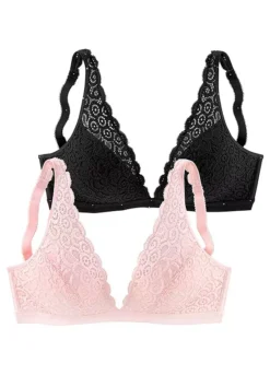 Petite Fleur Pack Of 2 Non-Underwired Bralettes -Lascana Outlet Shop Petite Fleur Pack of 2 Non Underwired Bralettes29954427FRSC