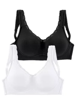 Petite Fleur Pack Of 2 Non-Wired Lace Trim Bras