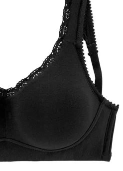 Petite Fleur Pack Of 2 Non-Wired Lace Trim Bras -Lascana Outlet Shop Petite Fleur Pack of 2 Non Wired Lace Trim Bras618836FRSC W01