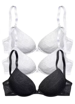 Petite Fleur Pack Of 3 Push-Up Bras -Lascana Outlet Shop Petite Fleur Pack of 3 Push Up Bras148587FRSC