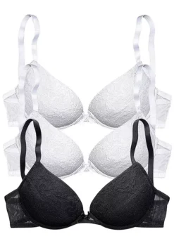 Petite Fleur Pack Of 3 Push-Up Bras -Lascana Outlet Shop Petite Fleur Pack of 3 Push Up Bras641512FRSC