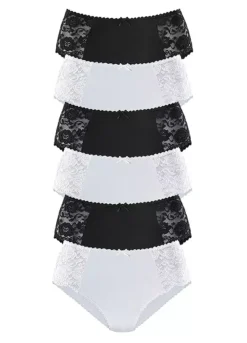Petite Fleur Pack Of 6 Midi Briefs -Lascana Outlet Shop Petite Fleur Pack of 6 Midi Briefs392103FRSP
