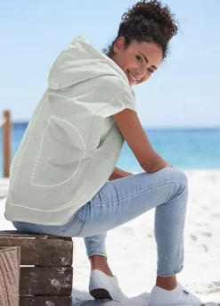 Elbsand Short Sleeve Hoodie -Lascana Outlet Shop Short Sleeve Hoodie65400263FRSP W03