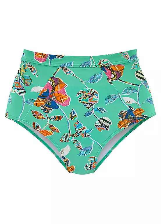 Sunseeker Patchwork Floral Print High Waist Bikini Briefs 2 Sunseeker Patchwork Floral Print High Waist Bikini Briefs - Image 2