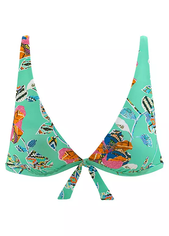 Sunseeker Patchwork Floral Print Triangle Bikini Top 2 Sunseeker Patchwork Floral Print Triangle Bikini Top - Image 2