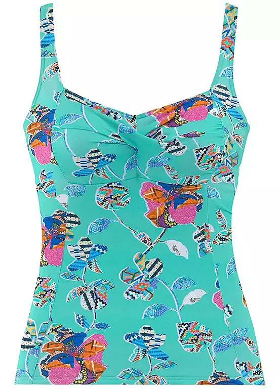 Sunseeker Patchwork Floral Print Underwired Tankini Top 2 Sunseeker Patchwork Floral Print Underwired Tankini Top - Image 2
