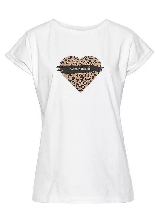 Venice Beach Heart Print T-Shirt 2 Venice Beach Heart Print T-Shirt - Image 2