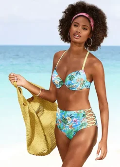 Venice Beach Tropical Print Push Up Bikini Top -Lascana Outlet Shop Venice Beach Tropical Print Push Up Bikini Top56813658FRSP W01