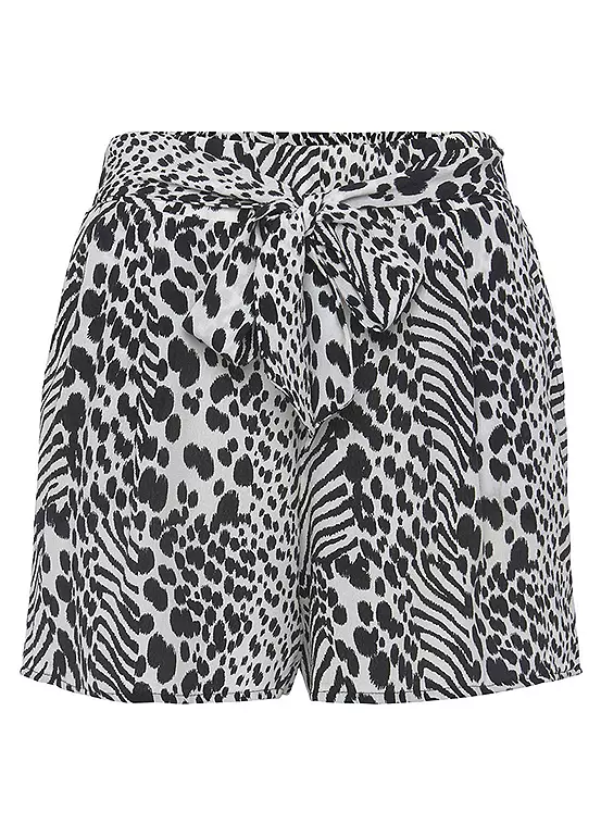 Vivance Animal Print Woven Shorts 2 Vivance Animal Print Woven Shorts - Image 2