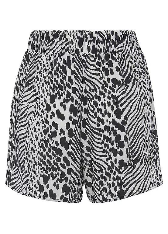 Vivance Animal Print Woven Shorts 5 Vivance Animal Print Woven Shorts - Image 5