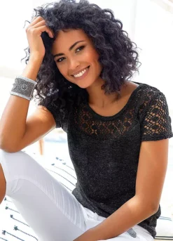 Vivance Crocheted Lace T-Shirt 9 Vivance Crocheted Lace T-Shirt -Lascana Outlet Shop Vivance Crocheted Lace T Shirt566178FRSP