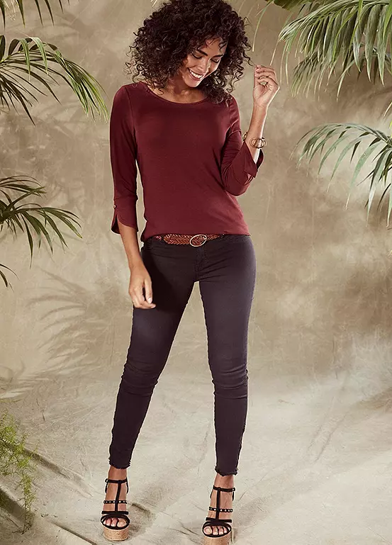 Vivance Cropped-Length Sleeve Top 4 Vivance Cropped-Length Sleeve Top - Image 4