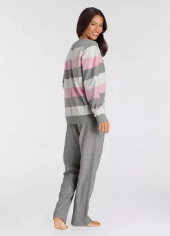 Vivance Dreams Block Stripe Pyjamas -Lascana Outlet Shop Vivance Dreams Block Stripe Pyjamas83528523FRSP W01