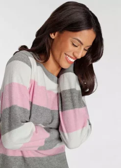 Vivance Dreams Block Stripe Pyjamas -Lascana Outlet Shop Vivance Dreams Block Stripe Pyjamas83528523FRSP W02