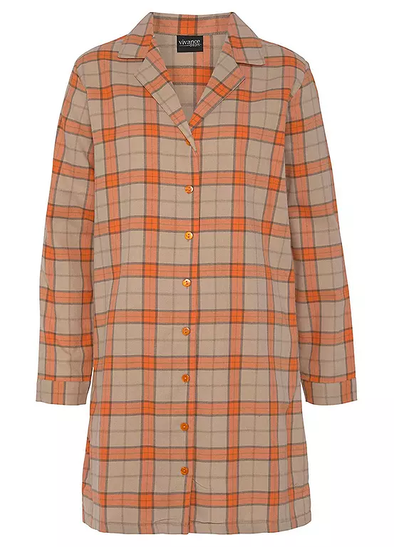 Vivance Dreams Checked Flannel Nightshirt 2 Vivance Dreams Checked Flannel Nightshirt - Image 2