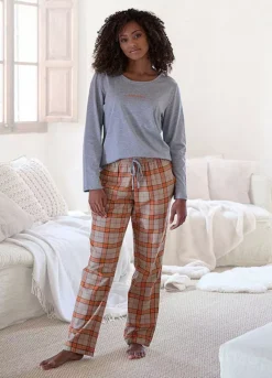 Vivance Dreams Checked Flannel Pyjamas -Lascana Outlet Shop Vivance Dreams Checked Flannel Pyjamas49702767FRSP