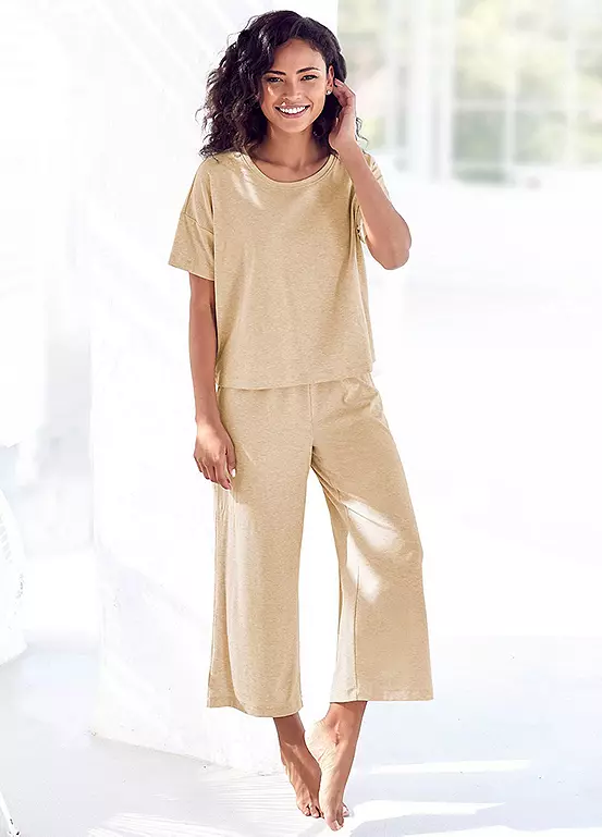 Vivance Dreams Cropped Wide Leg Pyjamas 1 Vivance Dreams Cropped Wide Leg Pyjamas