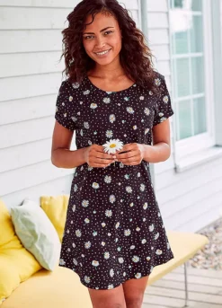 Vivance Dreams Daisy Print Nightgown 7 Vivance Dreams Daisy Print Nightgown -Lascana Outlet Shop Vivance Dreams Daisy Print Nightgown76467122FRSP W01