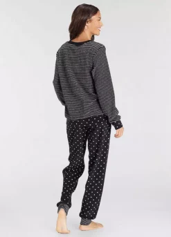 Vivance Dreams Heart Print Stripe Pyjamas -Lascana Outlet Shop Vivance Dreams Heart Print Stripe Pyjamas52594739FRSP W01